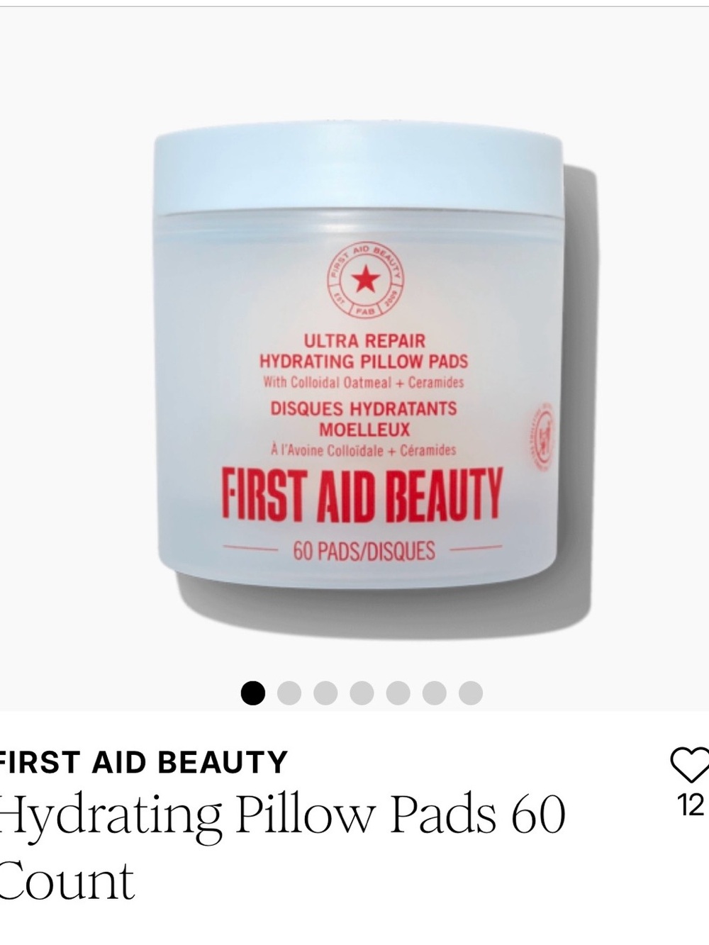 First Aid Beauty Hydrating Pillow Pads - White with Red Accents